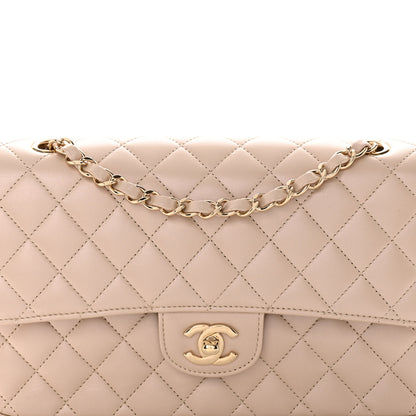 Chanel Iridescent Lambskin Quilted Medium Double Flap Light Beige 8 of 14