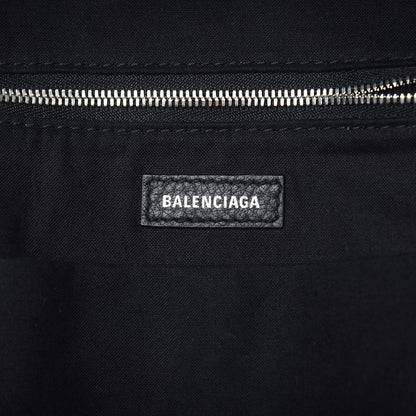 Balenciaga Smooth Calfskin Logo Small Everyday Backpack Black White 5 of 10