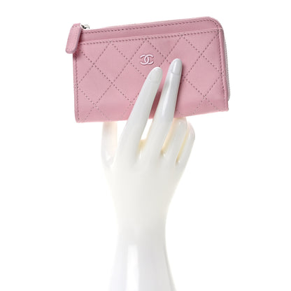 Chanel Lambskin Quilted CC Zip Card Holder Light Pink 2 of 8