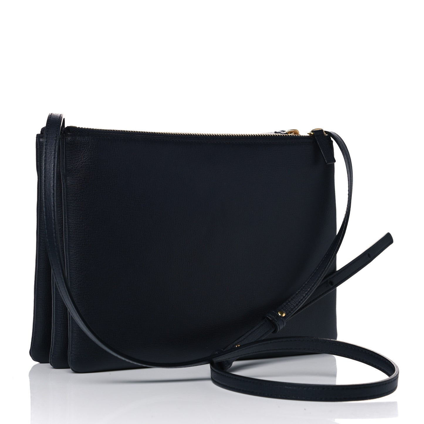 Lambskin Large Trio Crossbody Bag Navy Blue