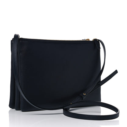 Celine Lambskin Large Trio Crossbody Bag Navy Blue 6 of 14