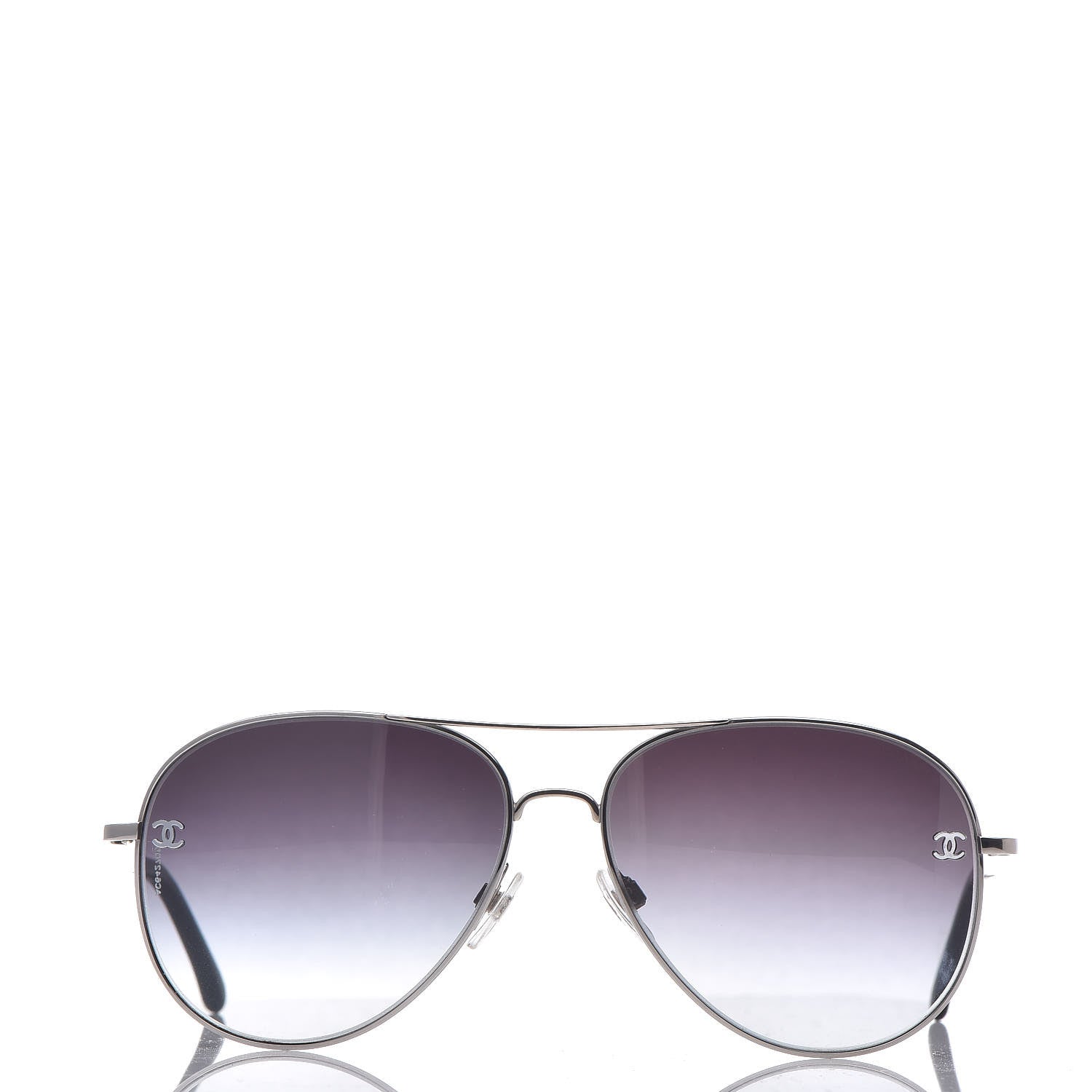Chanel Metal Aviator CC Sunglasses 4189 T-Q Silver 2 of 9