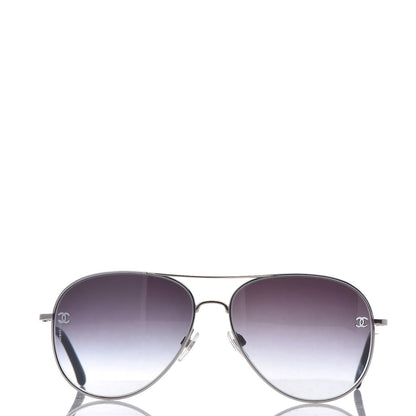 Chanel Metal Aviator CC Sunglasses 4189 T-Q Silver 2 of 9