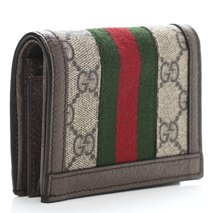Gucci GG Supreme Monogram Web Ophidia Card Case Beige New Acero 3 of 8