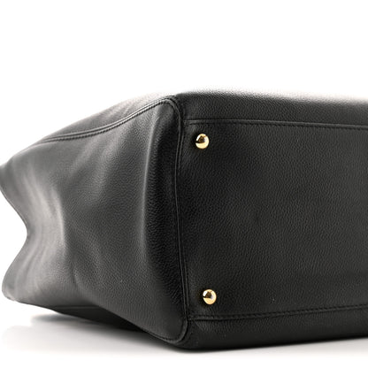 Chanel Calfskin Cerf Executive Shopper Tote Black 10 of 12