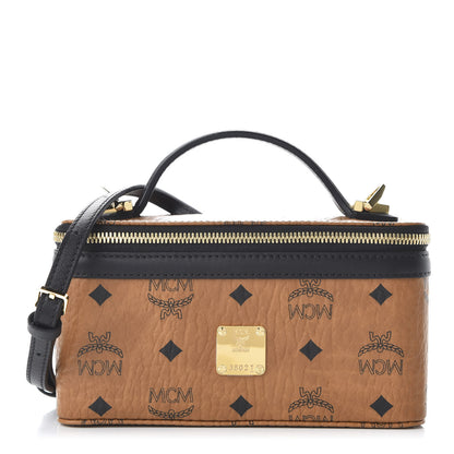 MCM Visetos Vanity Case Cognac Black 1 of 9