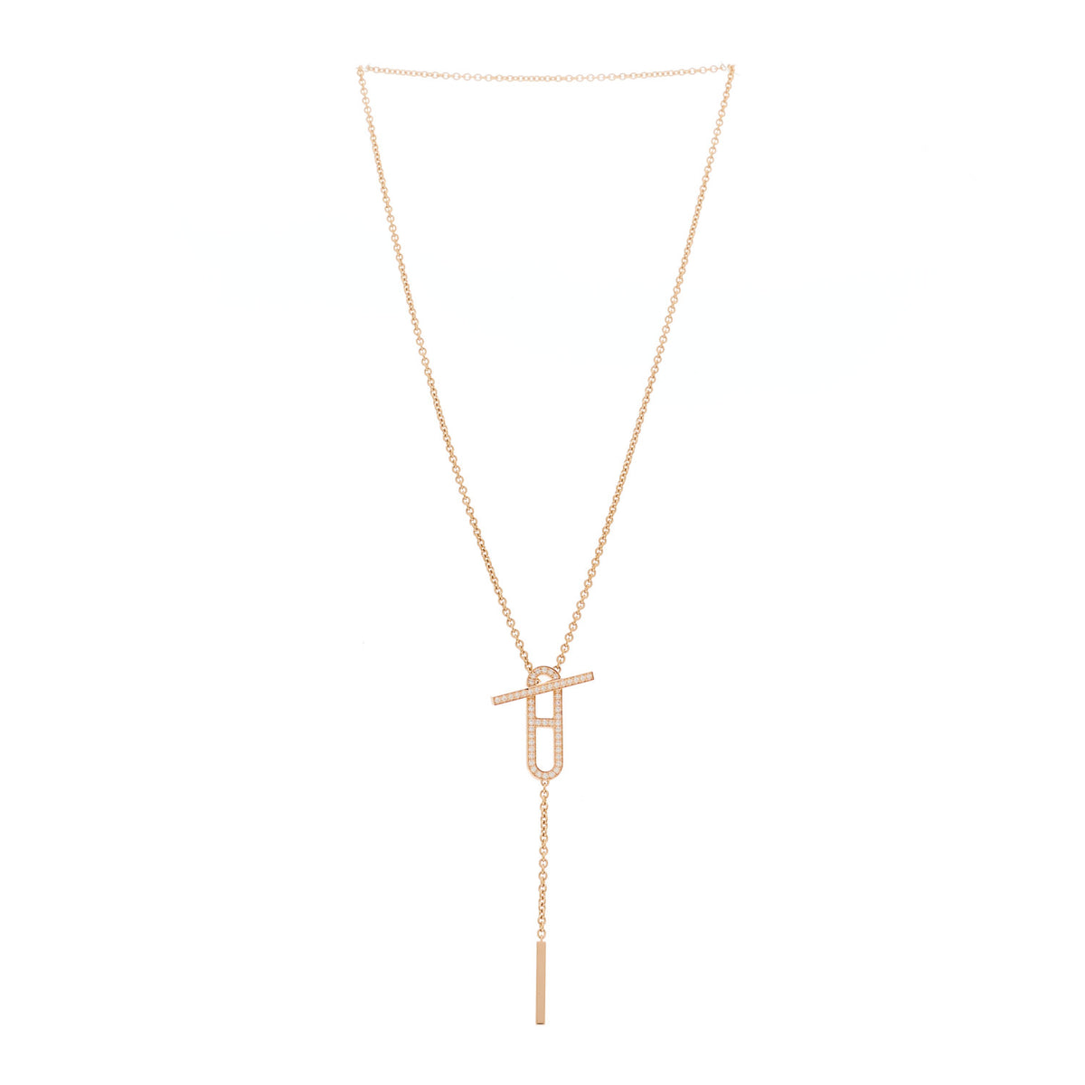 18K Rose Gold Diamond PM Ever Chaine D'Ancre Necklace ST