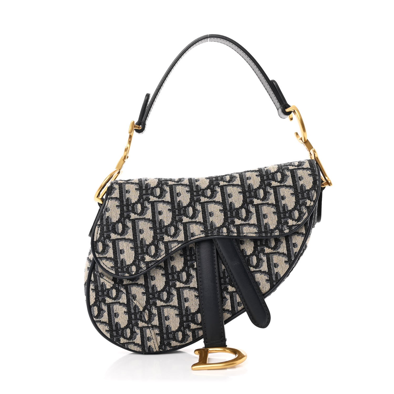 Christian Dior Oblique Mini Saddle Bag Blue 1 of 10