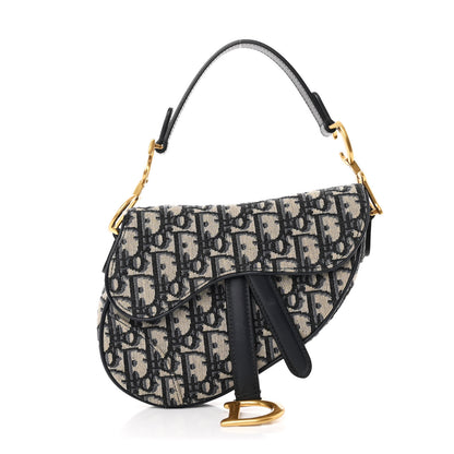 Christian Dior Oblique Mini Saddle Bag Blue 1 of 10