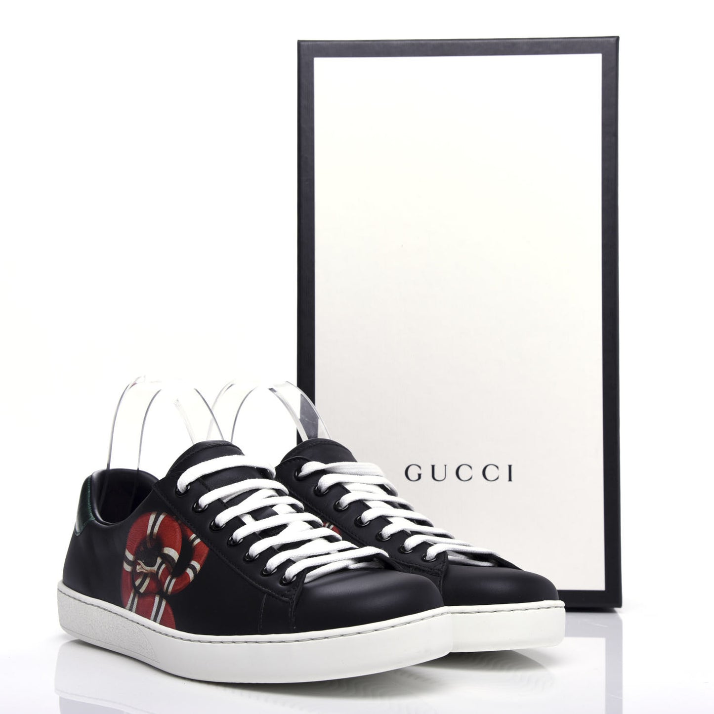 Calfskin Kingsnake Mens Ace Sneakers 9.5 Black Multicolor