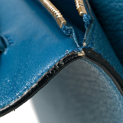 Celine Goatskin Medium Classic Box Flap Bag Deepsea 13 of 15