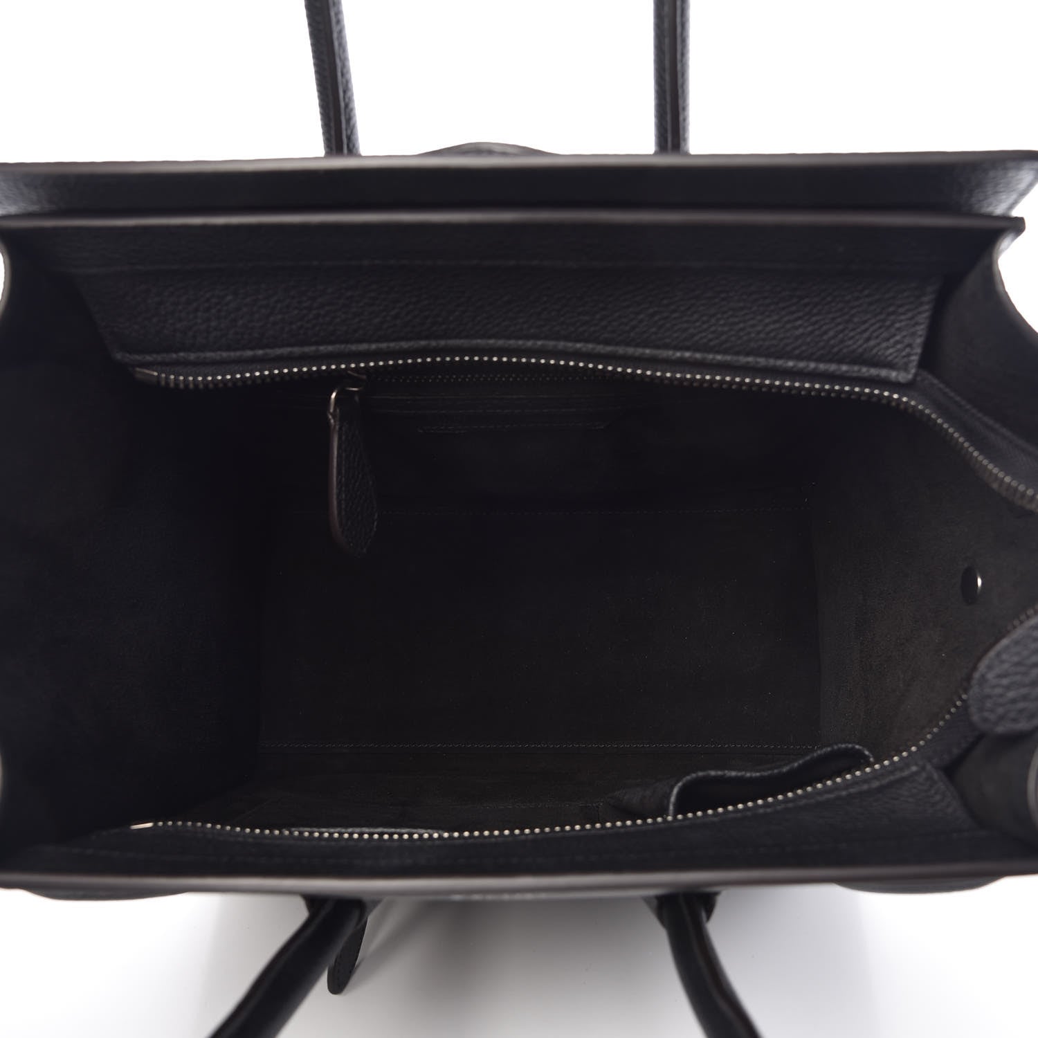 Celine Drummed Calfskin Micro Luggage Black 5 of 9