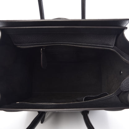 Celine Drummed Calfskin Micro Luggage Black 5 of 9