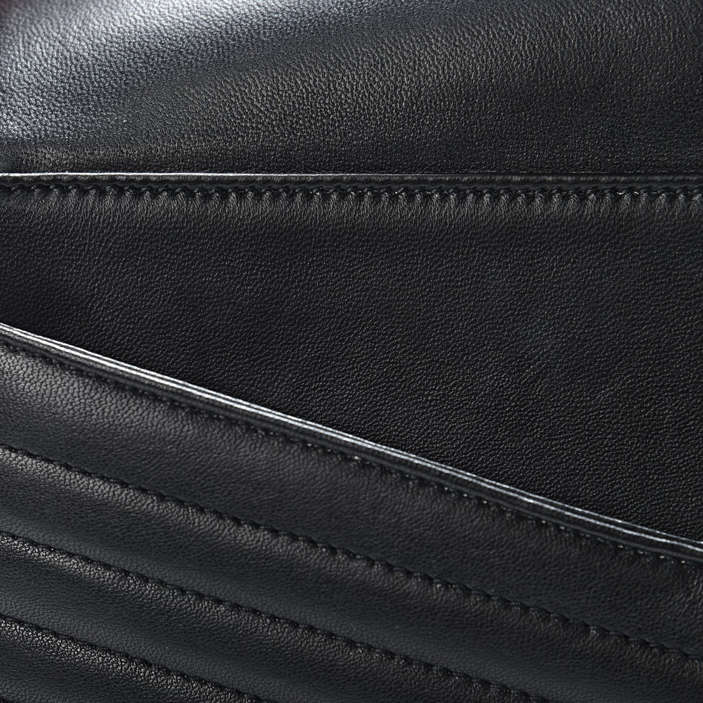 Lambskin Matelasse Chevron Monogram Medium Sulpice Bag Black