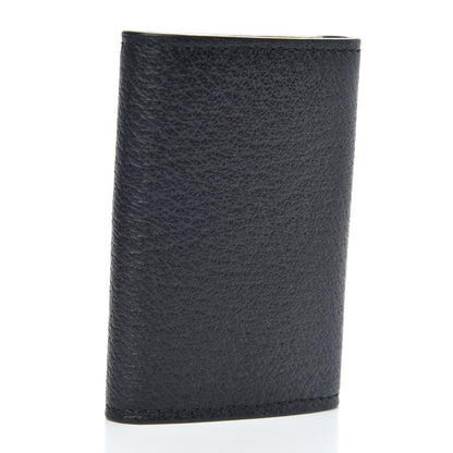 Gucci Pebbled Calfskin Bee 6 Key Holder Case Black 3 of 7