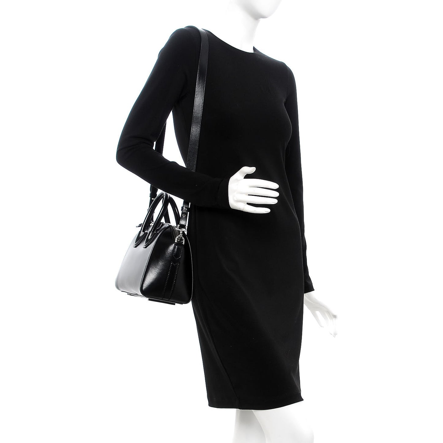 Shiny Lord Calfskin Mini Antigona Black