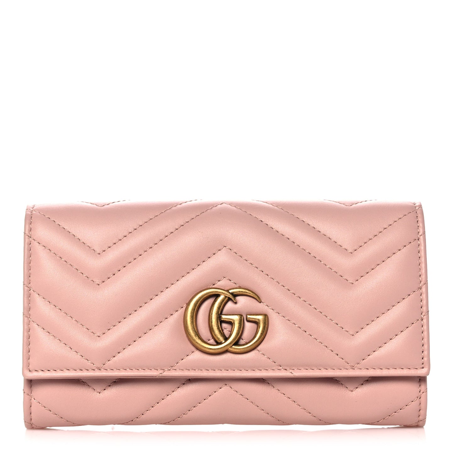 Calfskin Matelasse GG Marmont Continental Wallet Perfect Pink