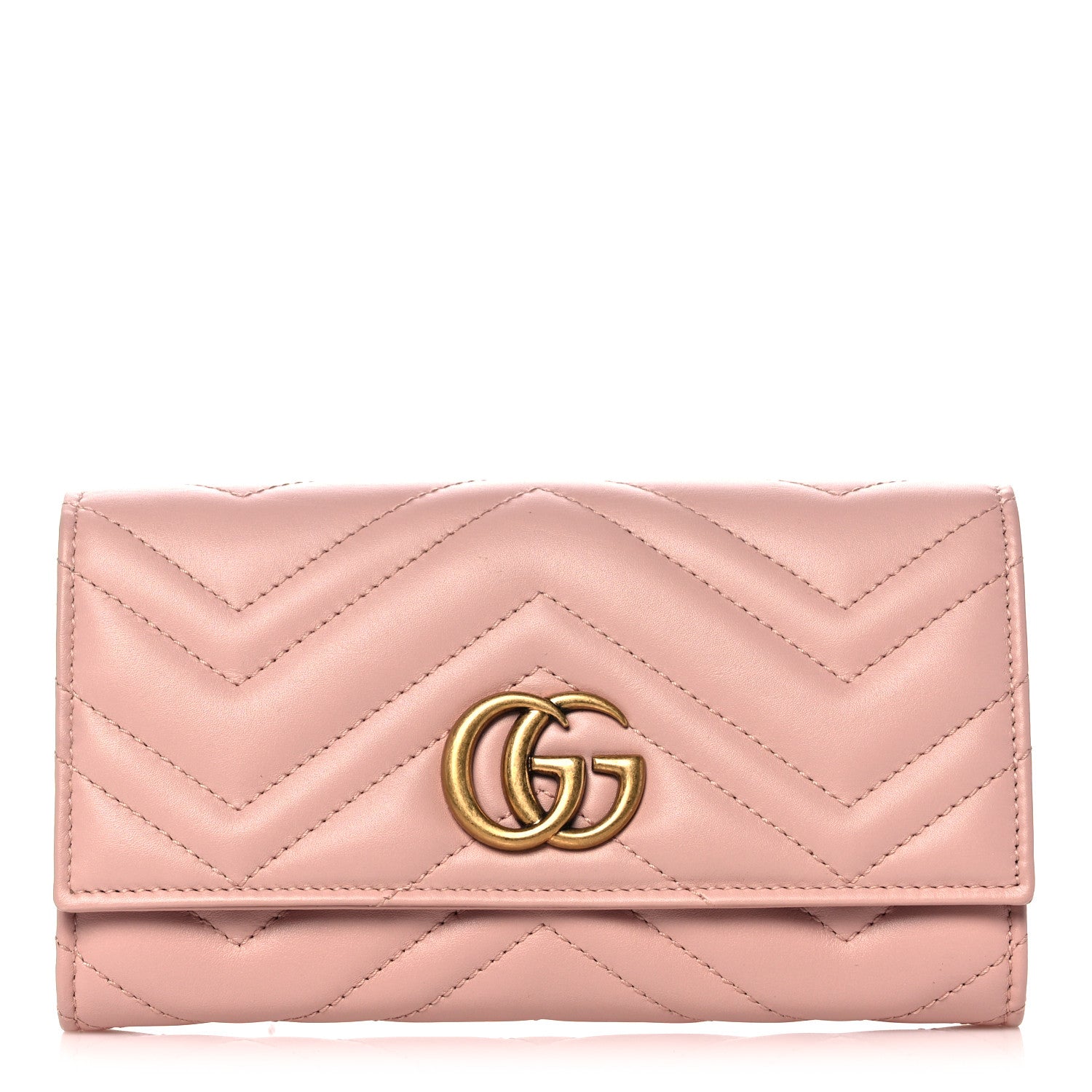 Gucci Calfskin Matelasse GG Marmont Continental Wallet Perfect Pink 1 of 12