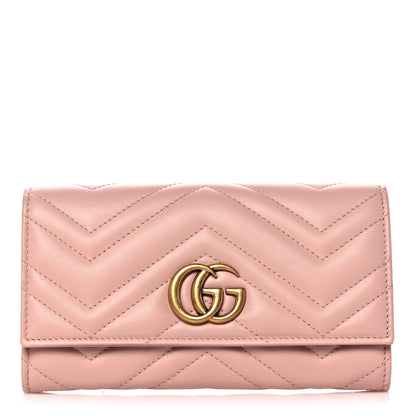 Gucci Calfskin Matelasse GG Marmont Continental Wallet Perfect Pink 1 of 12