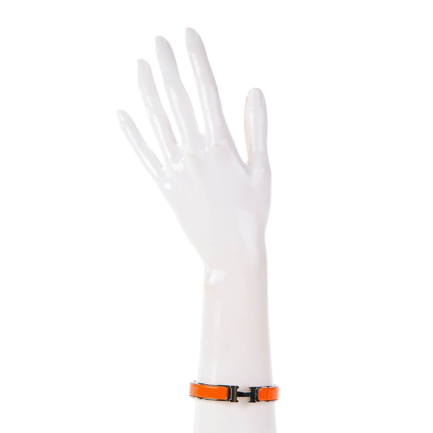Hermes Enamel Narrow Clic Clac H Bracelet GM Orange 2 of 5