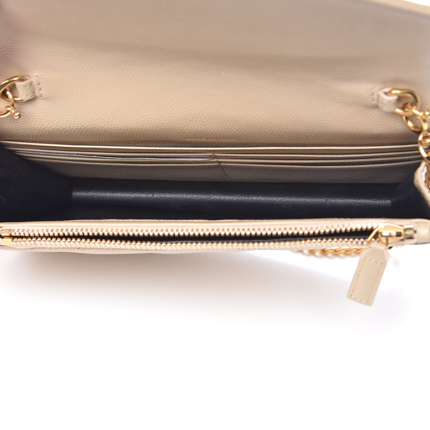 Grain De Poudre Matelasse Chevron Monogram Envelope Chain Wallet Nude Powder