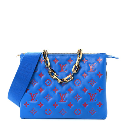 Louis Vuitton Lambskin Embossed Monogram Vuittamins Coussin PM Blue Red 1 of 10