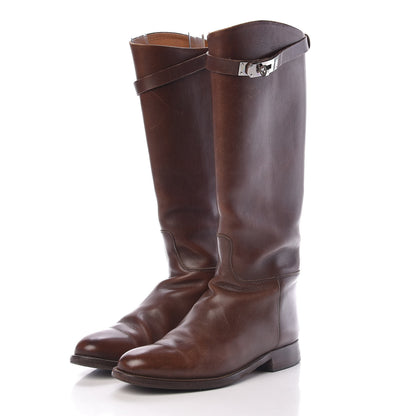 Hermes Box Kelly Jumping Boots 37 Chocolate 3 of 24