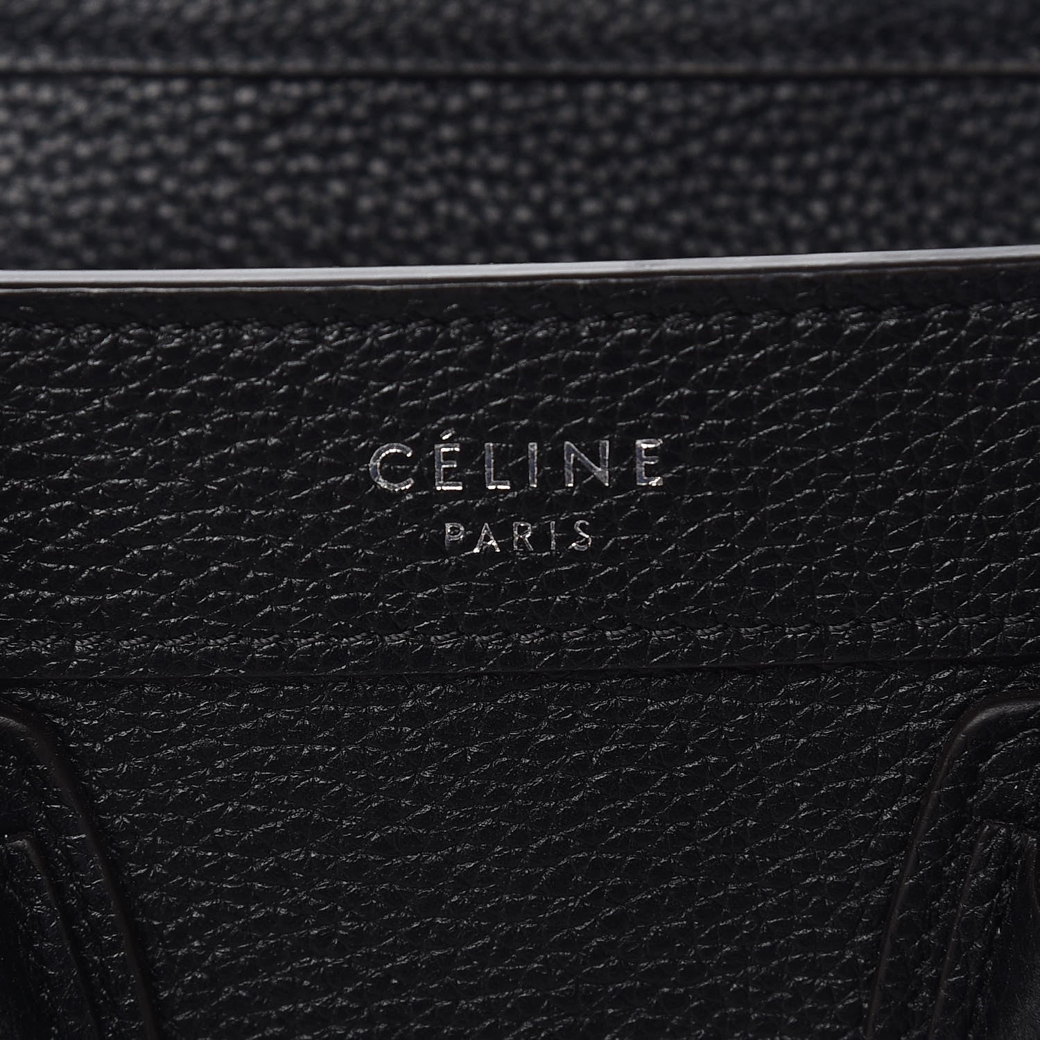 Celine Drummed Calfskin Nano Luggage Black 6 of 10