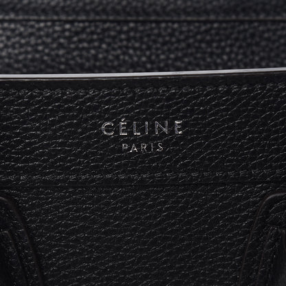 Celine Drummed Calfskin Nano Luggage Black 6 of 10