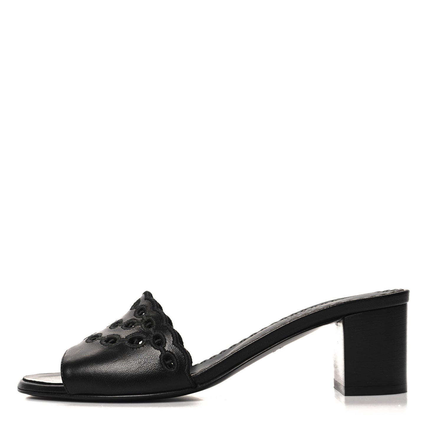 Lambskin Embroidered Gwladys Sandals 38 Black