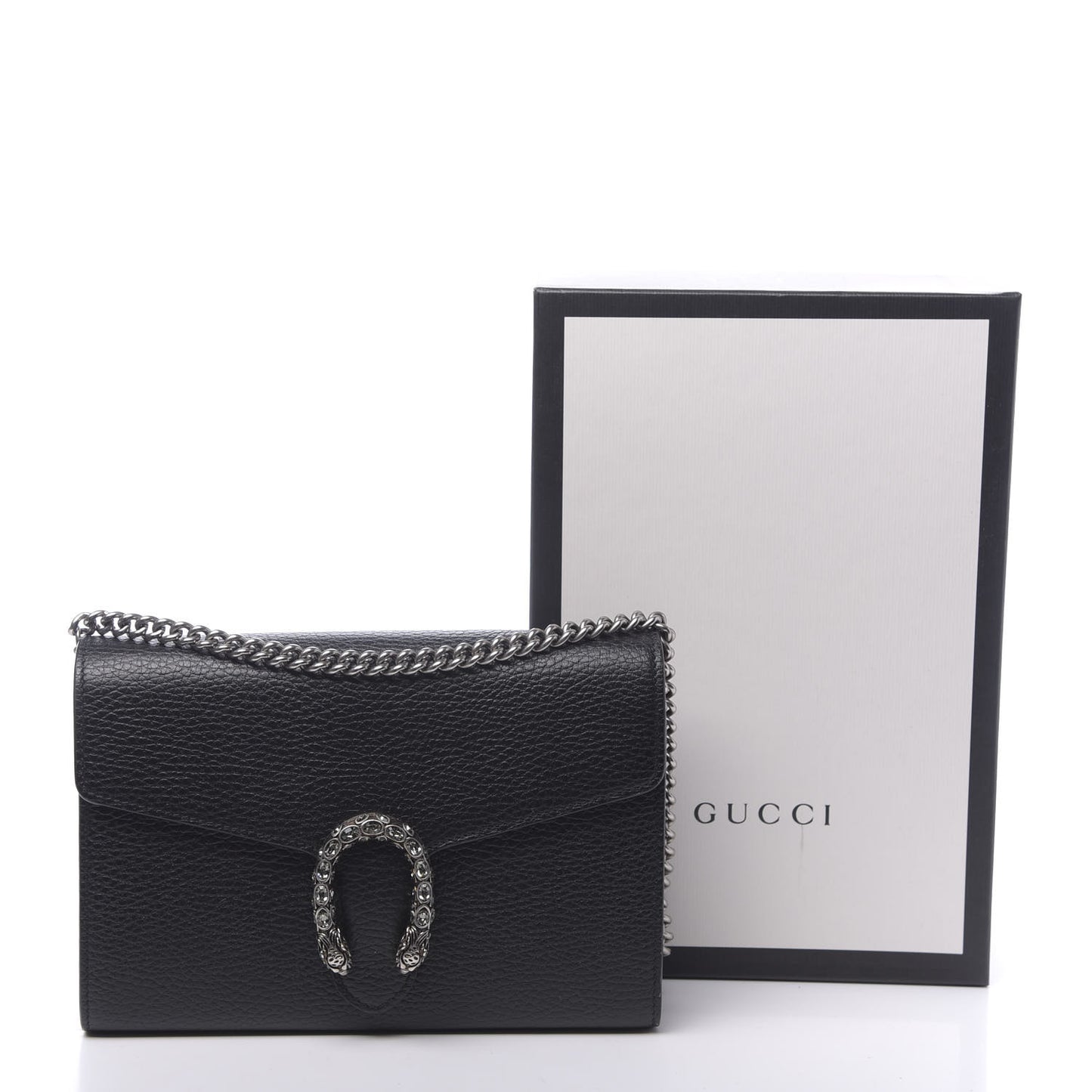 Calfskin Mini Dionysus Chain Wallet Black