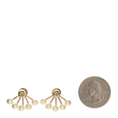 Christian Dior Pearl Petite CD Earrings Gold 2 of 5