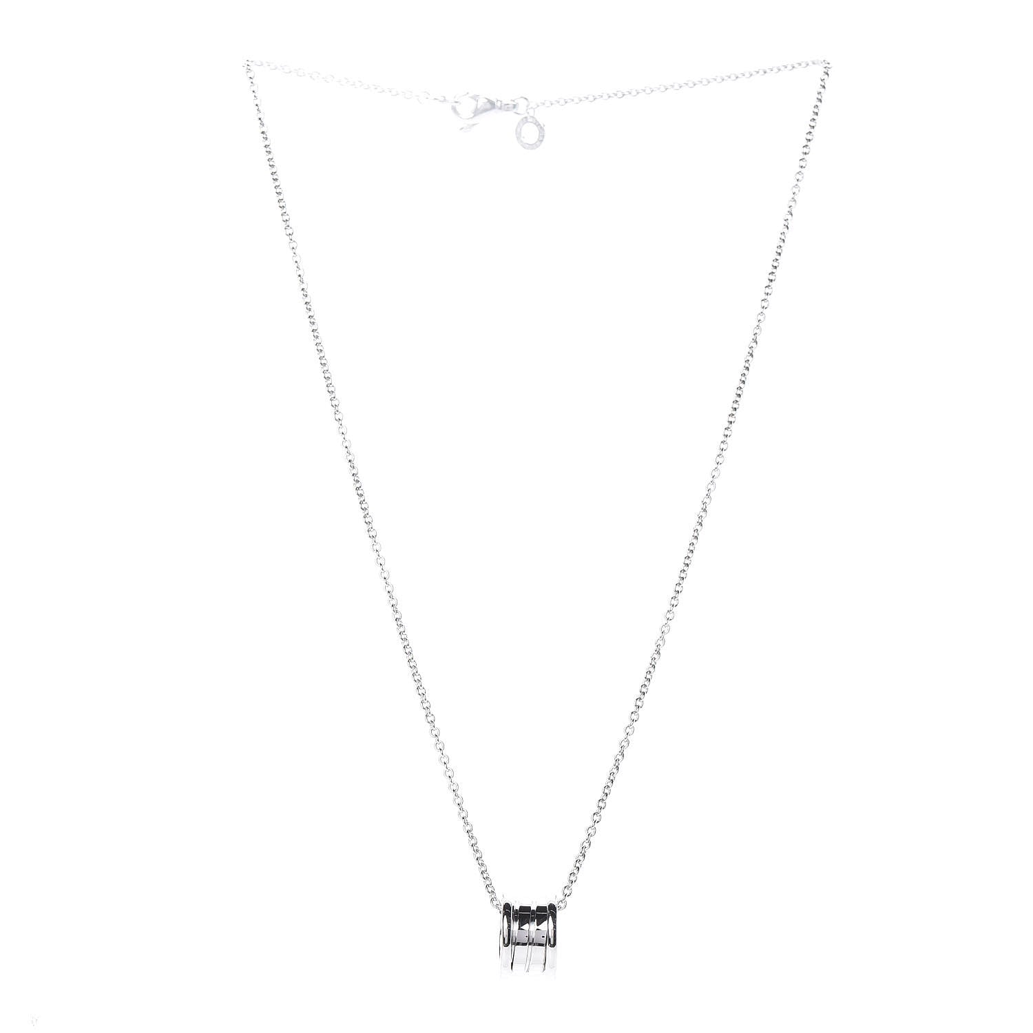 Bulgari 18K White Gold B.Zero1 Pendant Necklace 3 of 7