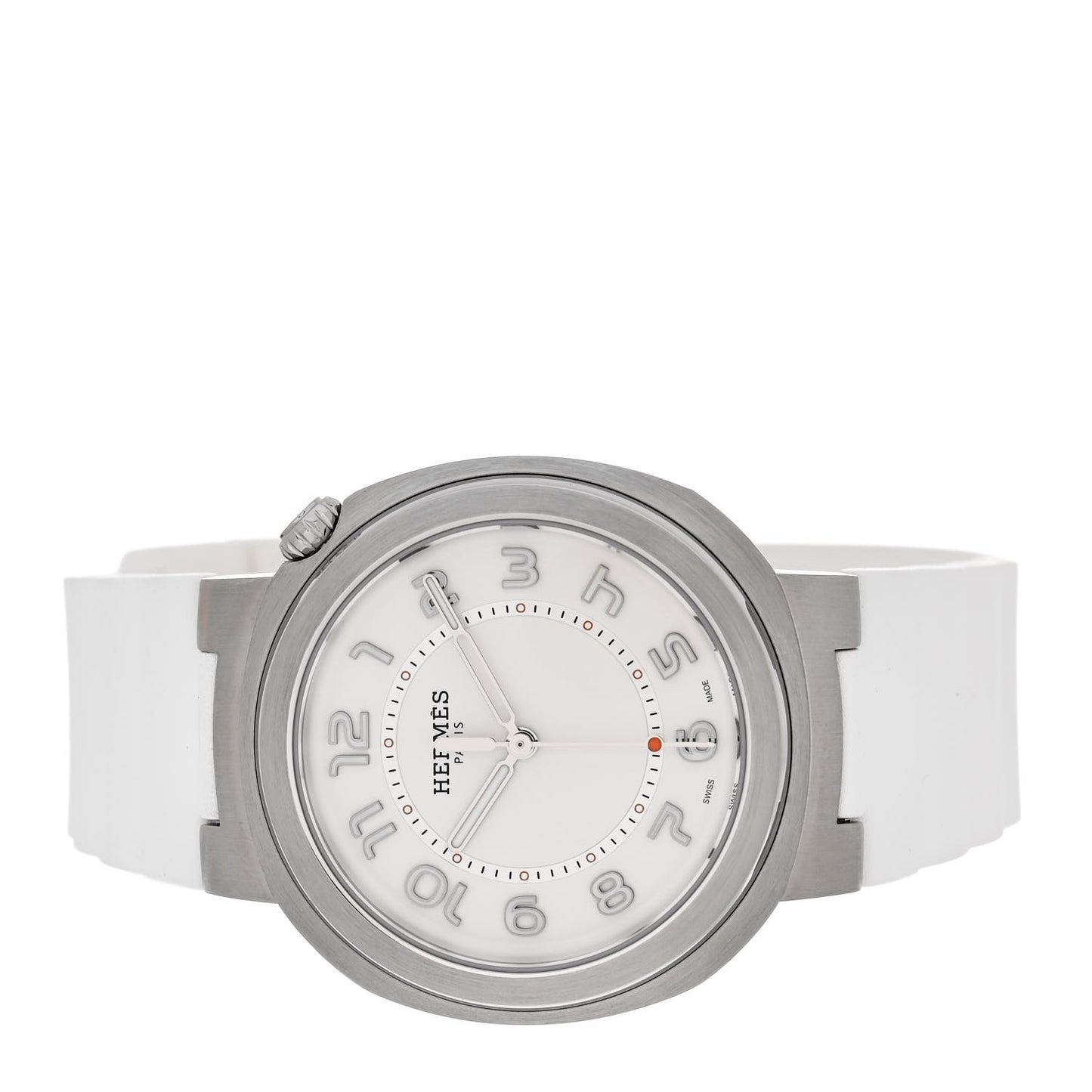 Stainless Steel Rubber 36mm Cut Automatic Watch Blanc