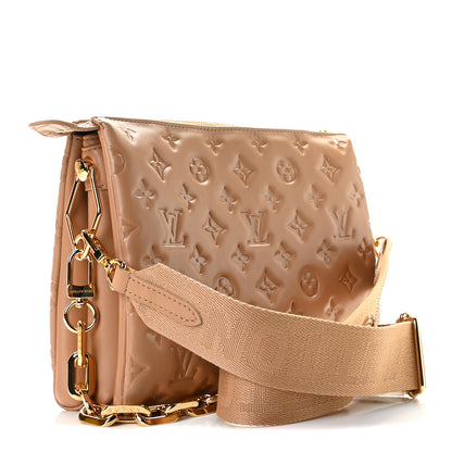 Louis Vuitton Lambskin Embossed Monogram Coussin PM Camel 3 of 9