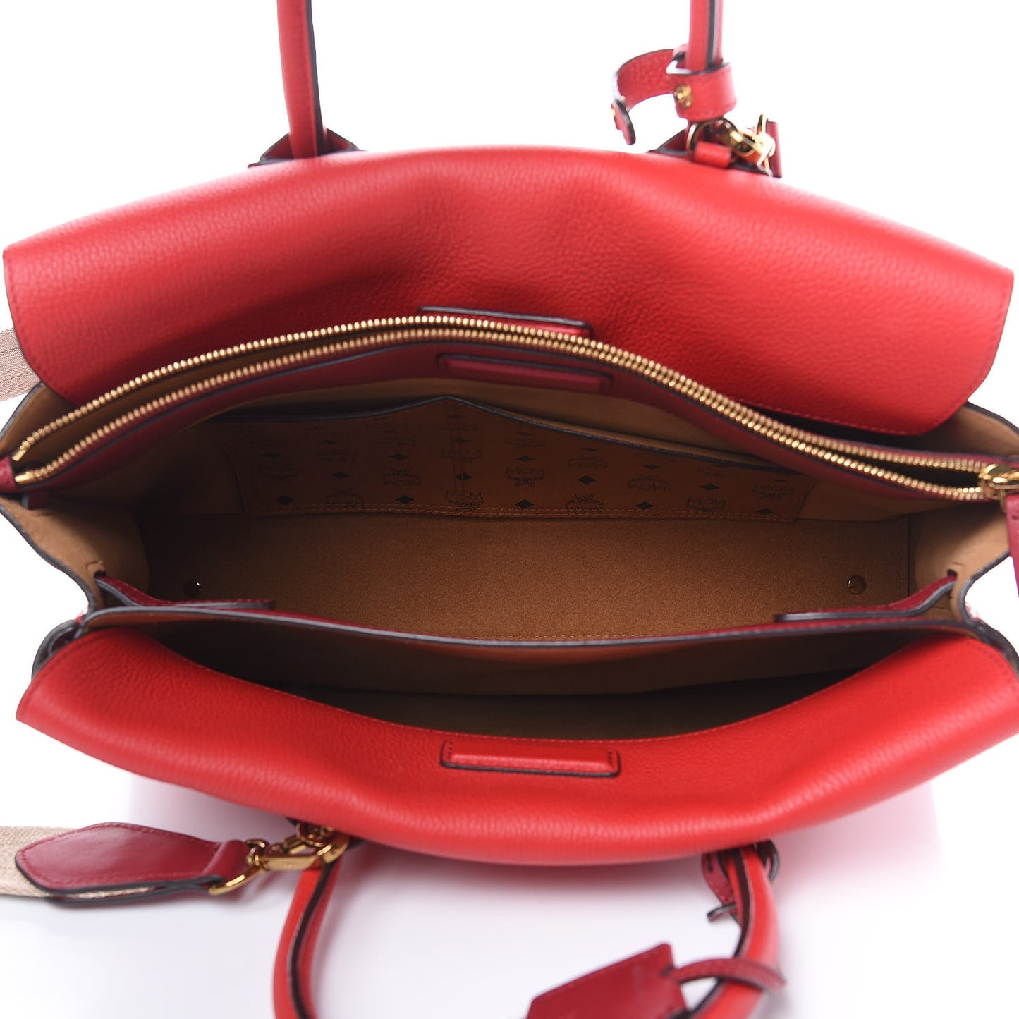 Grained Calfskin Large Milla Tote Red
