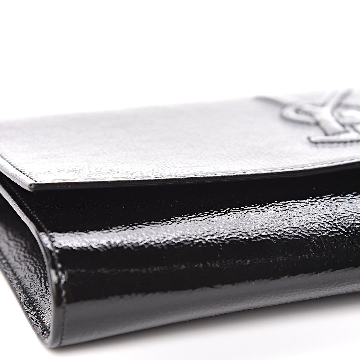 Saint Laurent Textured Patent Monogram Large Belle De Jour Clutch Black 5 of 10