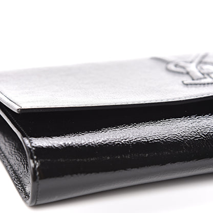 Saint Laurent Textured Patent Monogram Large Belle De Jour Clutch Black 5 of 10