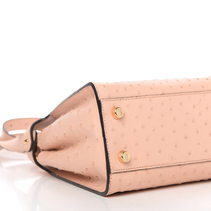 Fendi Ostrich Shiny Nappa Medium Peekaboo Iconic Essentially Satchel Confetto 6 of 11