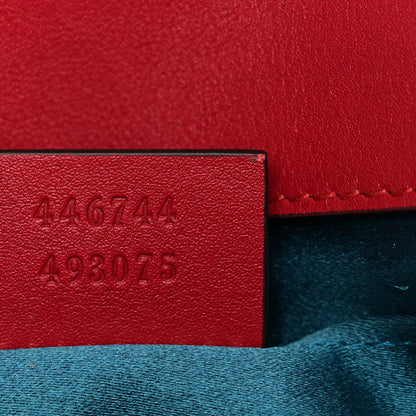 Gucci Velvet Matelasse Mini GG Marmont Shoulder Bag Hibiscus Red 7 of 10