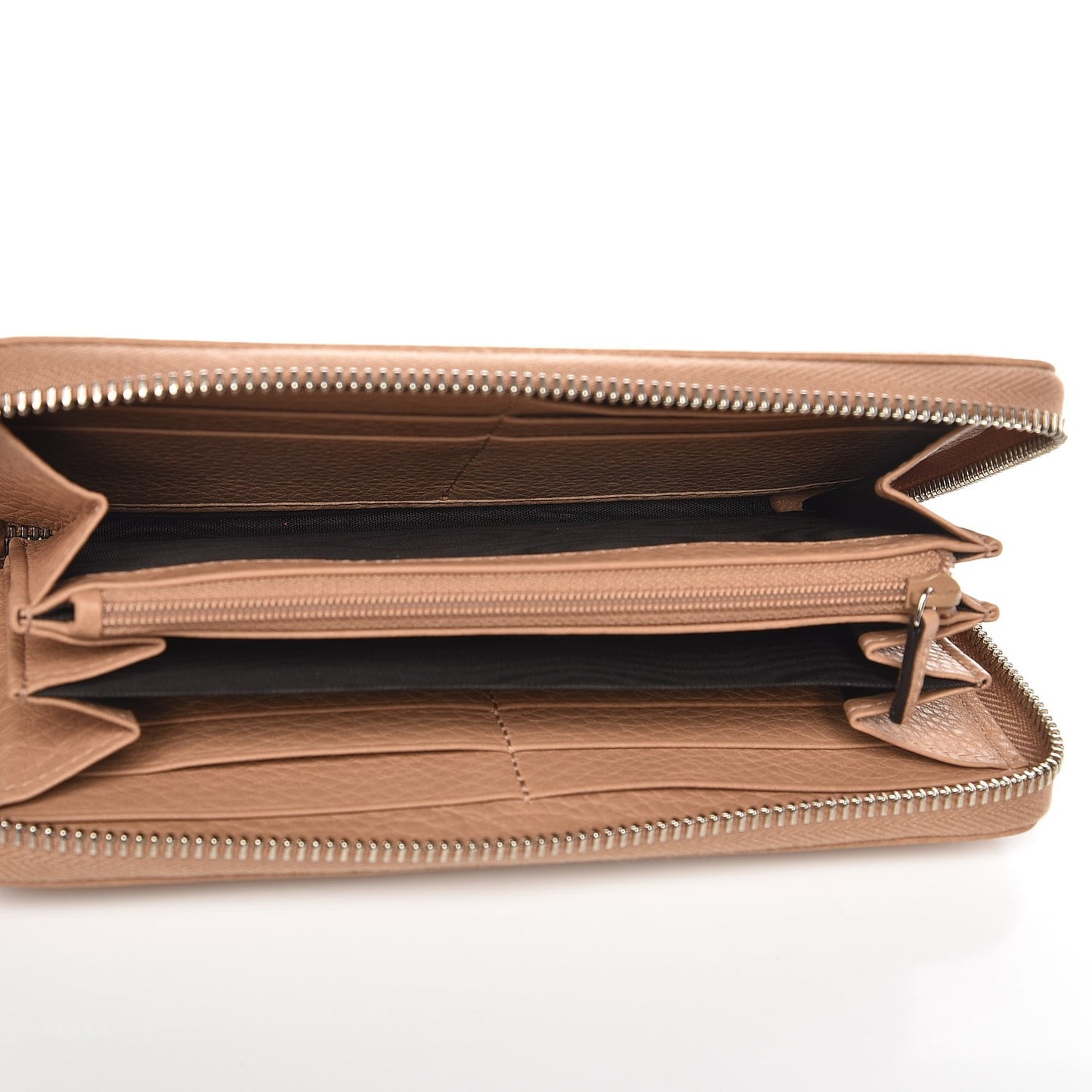 Cellarius Calfskin Bamboo Tassel Zip Around Wallet Camelia
