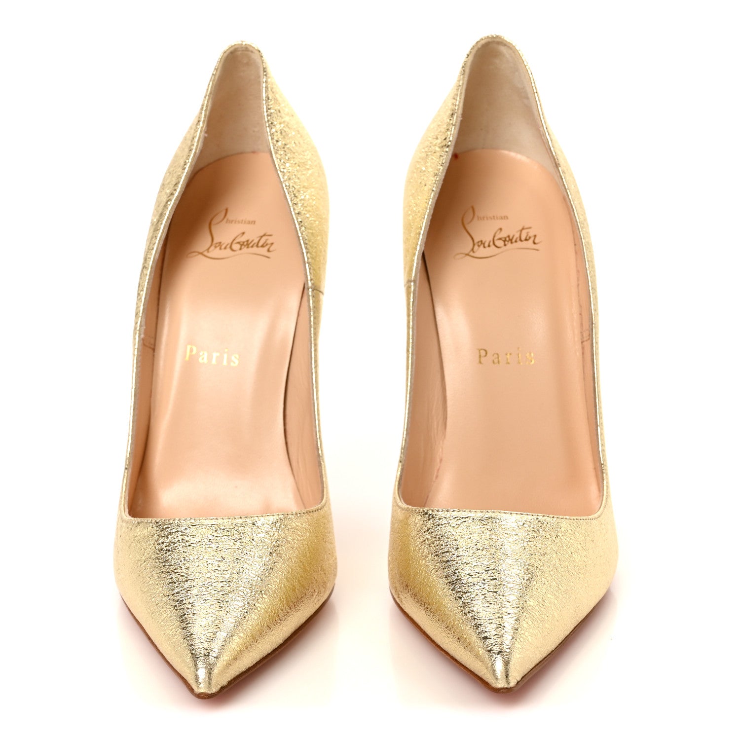 Christian Louboutin Nappa Pepite So Kate 120 Pumps 38 Gold 3 of 9
