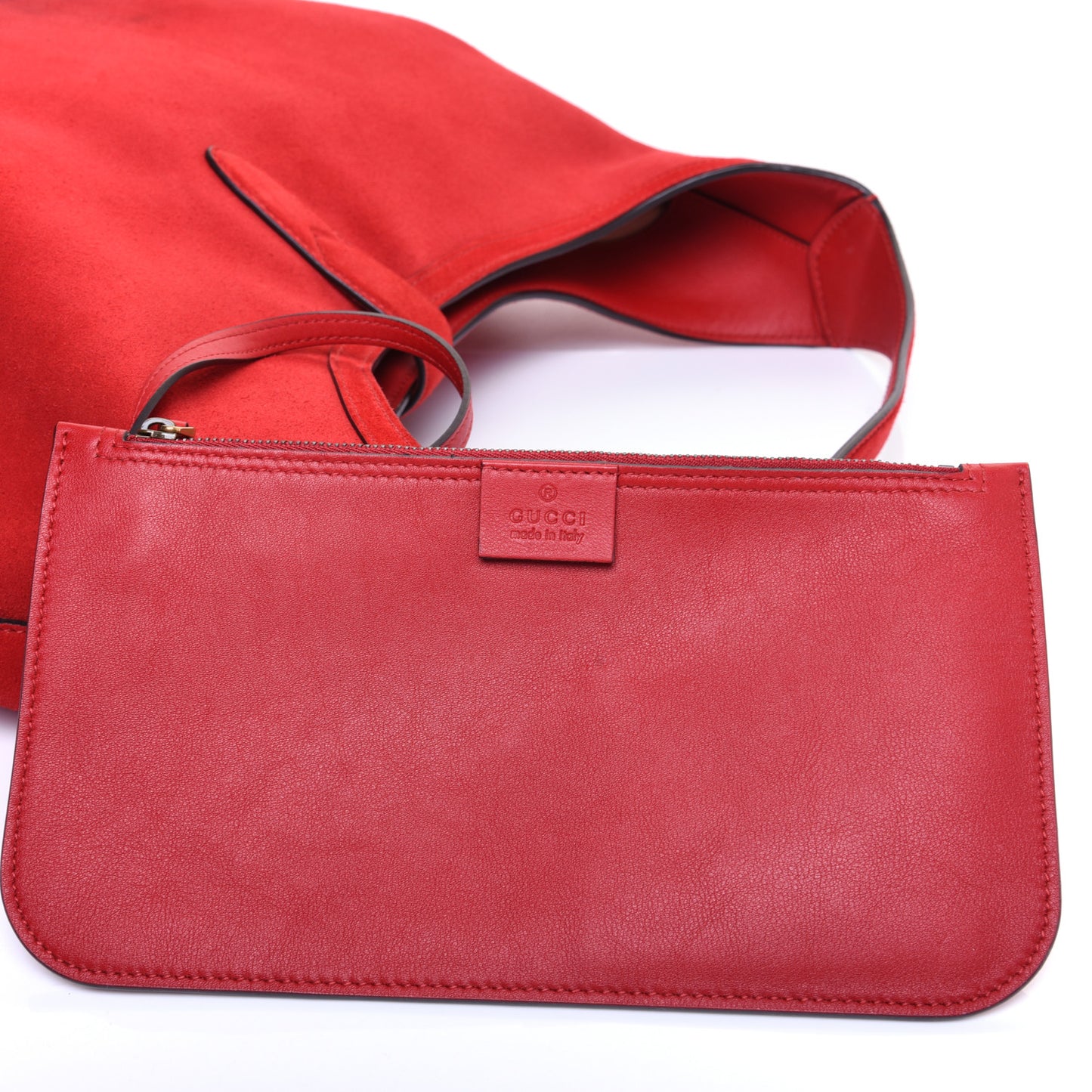 Soft Suede Web Large Jackie Hobo Red