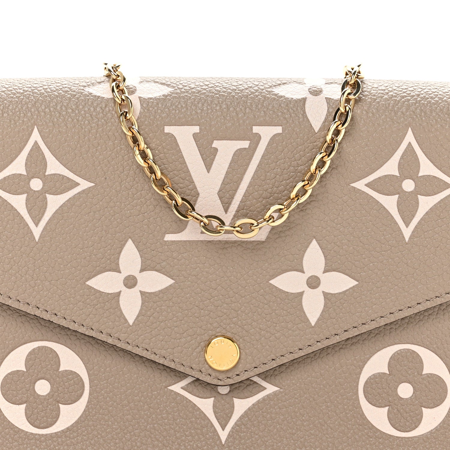Louis Vuitton Empreinte Monogram Giant Felicie Pochette Tourterelle Creme 9 of 12