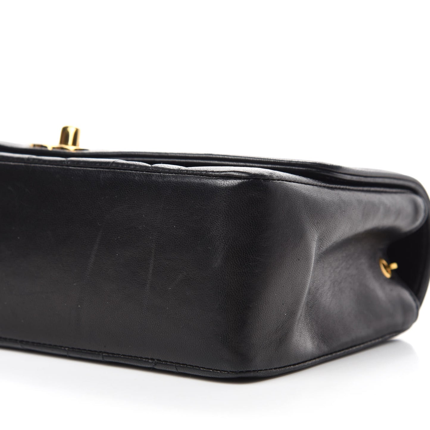 Lambskin Quilted Small Single Flap Black