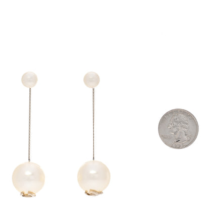 Chanel Pearl CC Drop Earrings Gold 2 of 4