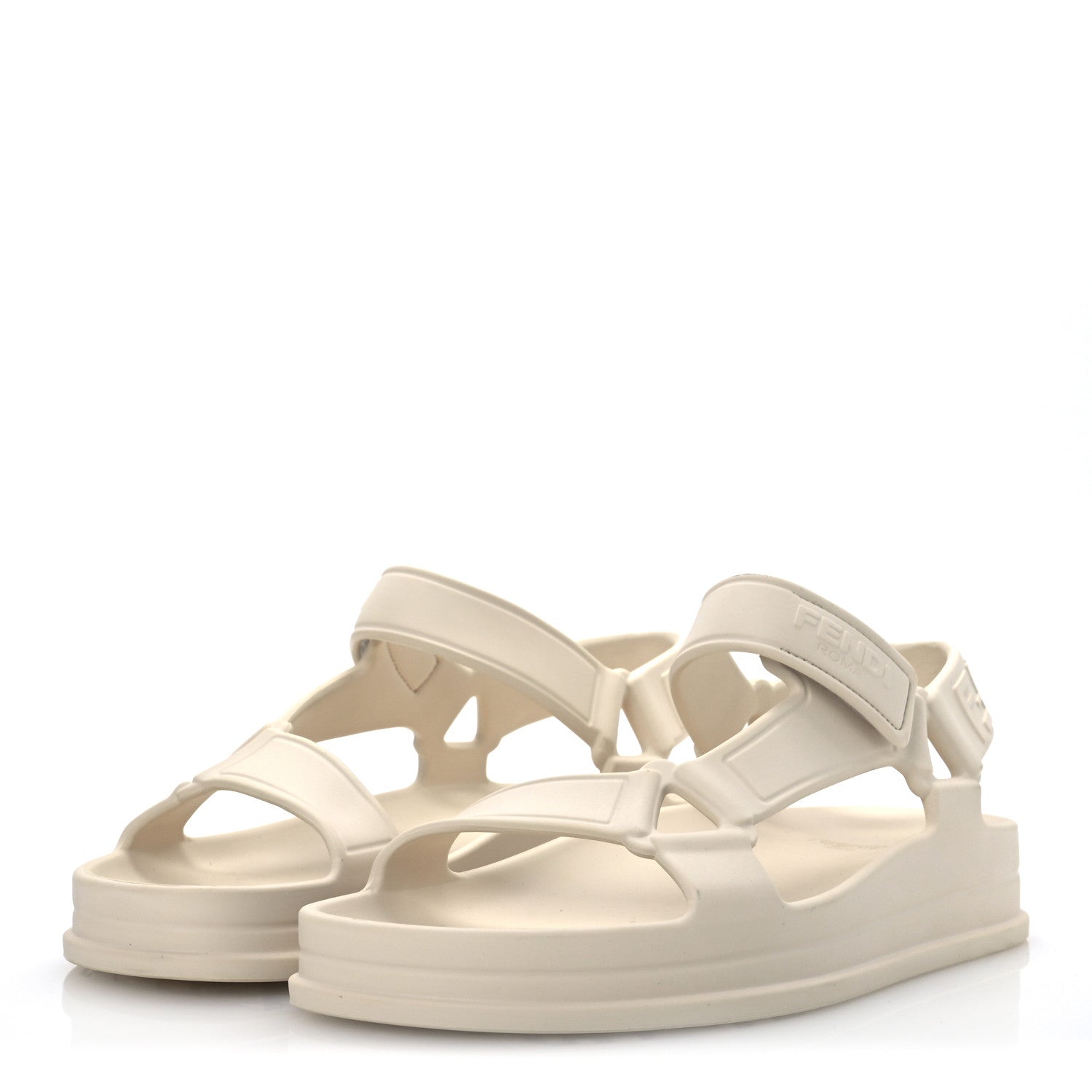 Fendi Rubber FF Sporty Hiker 25mm Sandals 37 Chalk 1697117