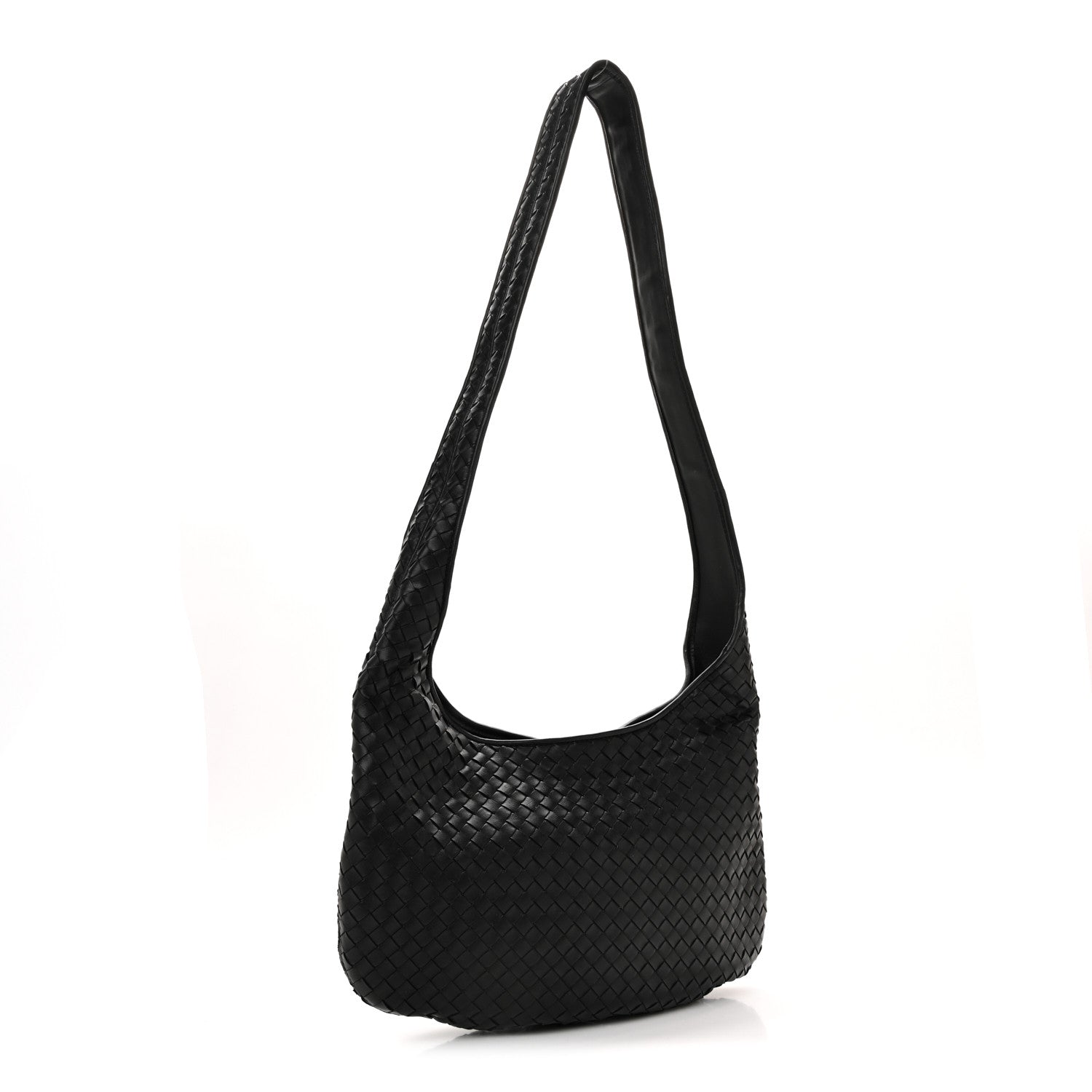 Bottega Veneta Nappa Intrecciato Medium Veneto Crossbody Bag Black