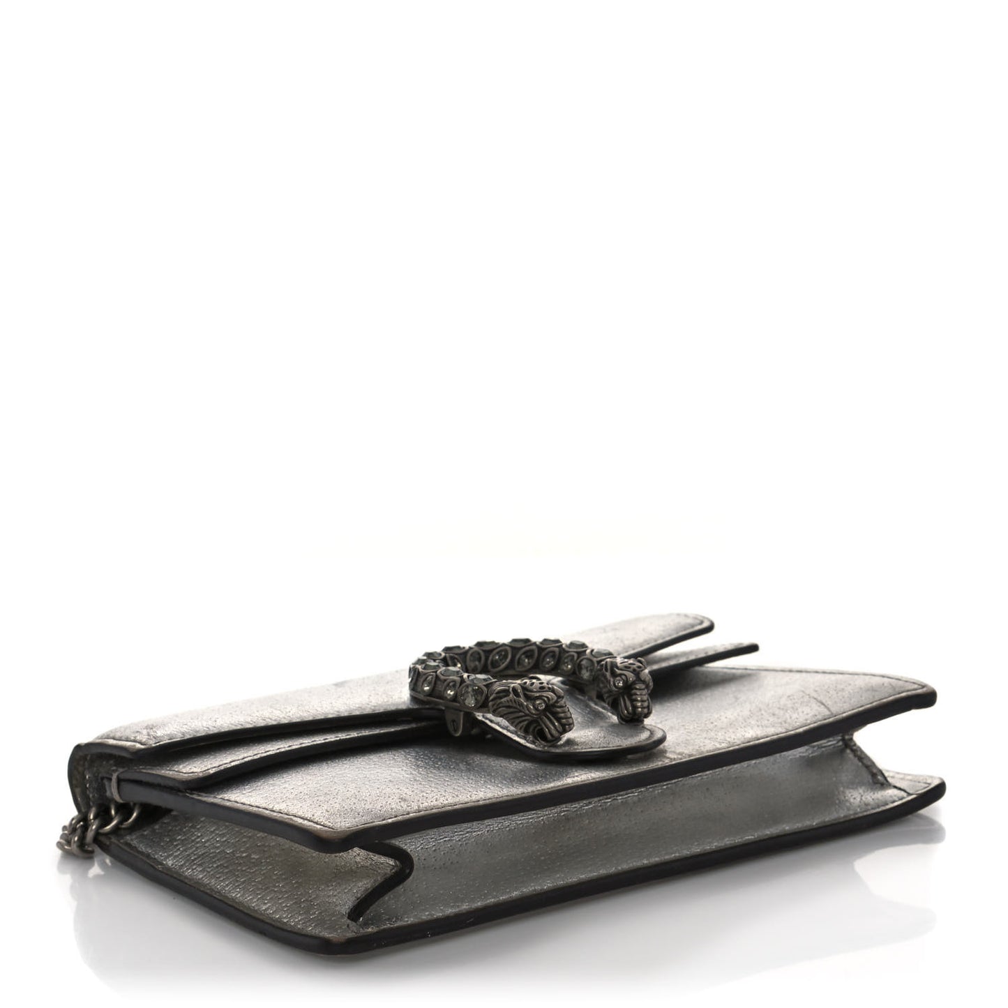Metallic Calfskin Super Mini Dionysus Shoulder Bag Silver