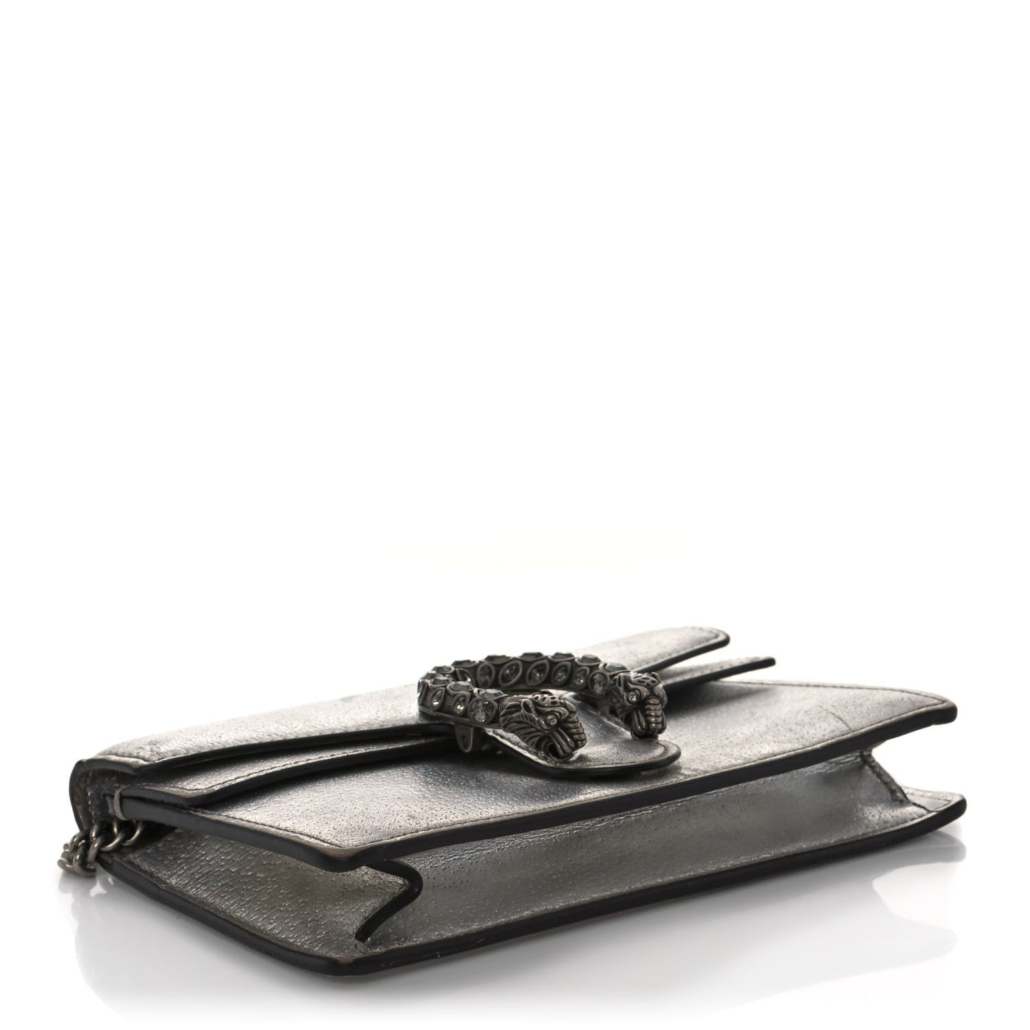 Gucci Metallic Calfskin Super Mini Dionysus Shoulder Bag Silver 4 of 11